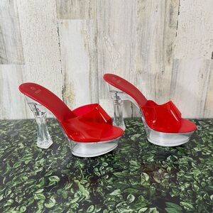 Clear High Heel Open Toe Platform Sandals